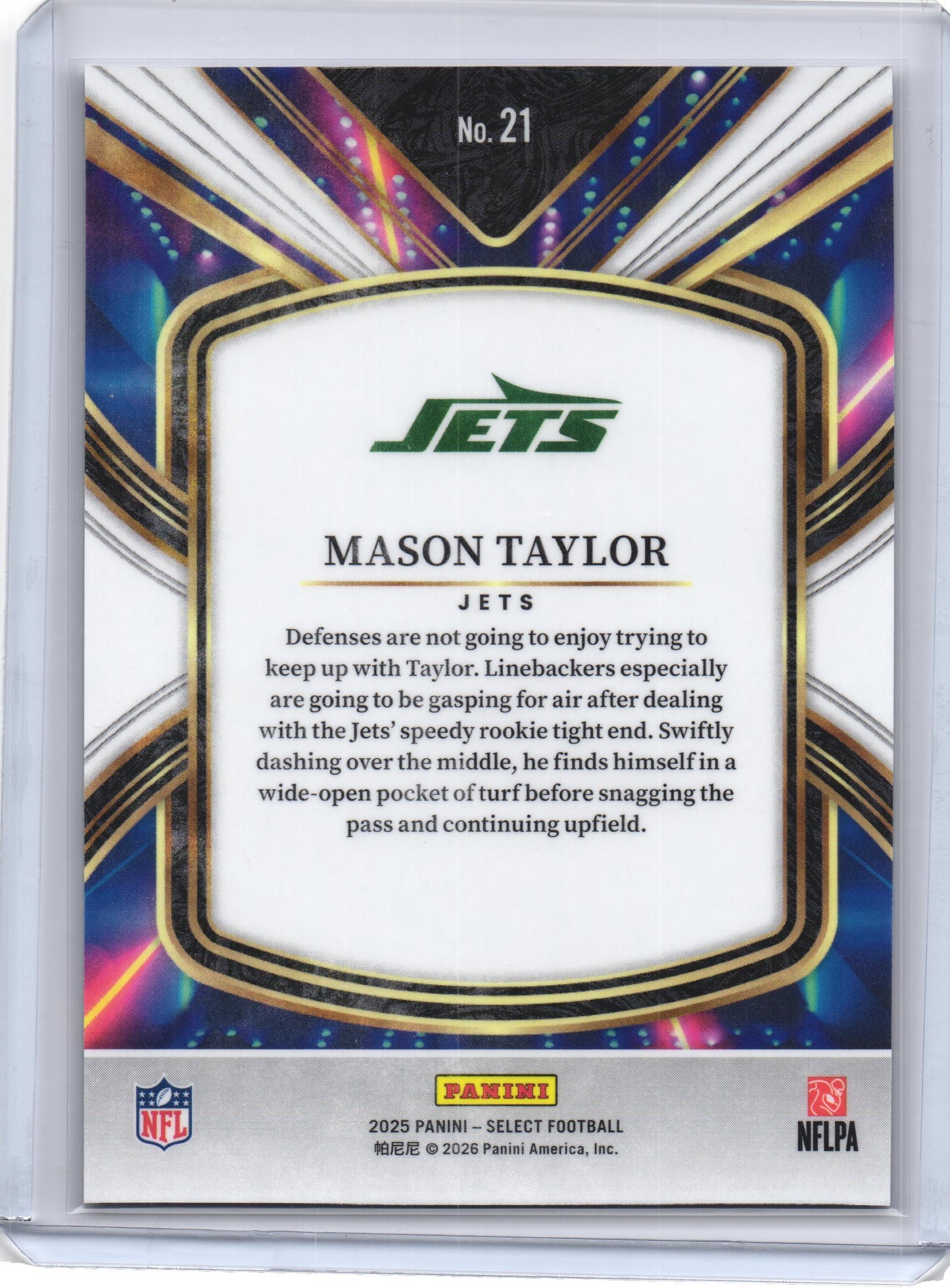 2025 Panini Select - Select Future Mason Taylor #21 (RC) New York Jets Rookie