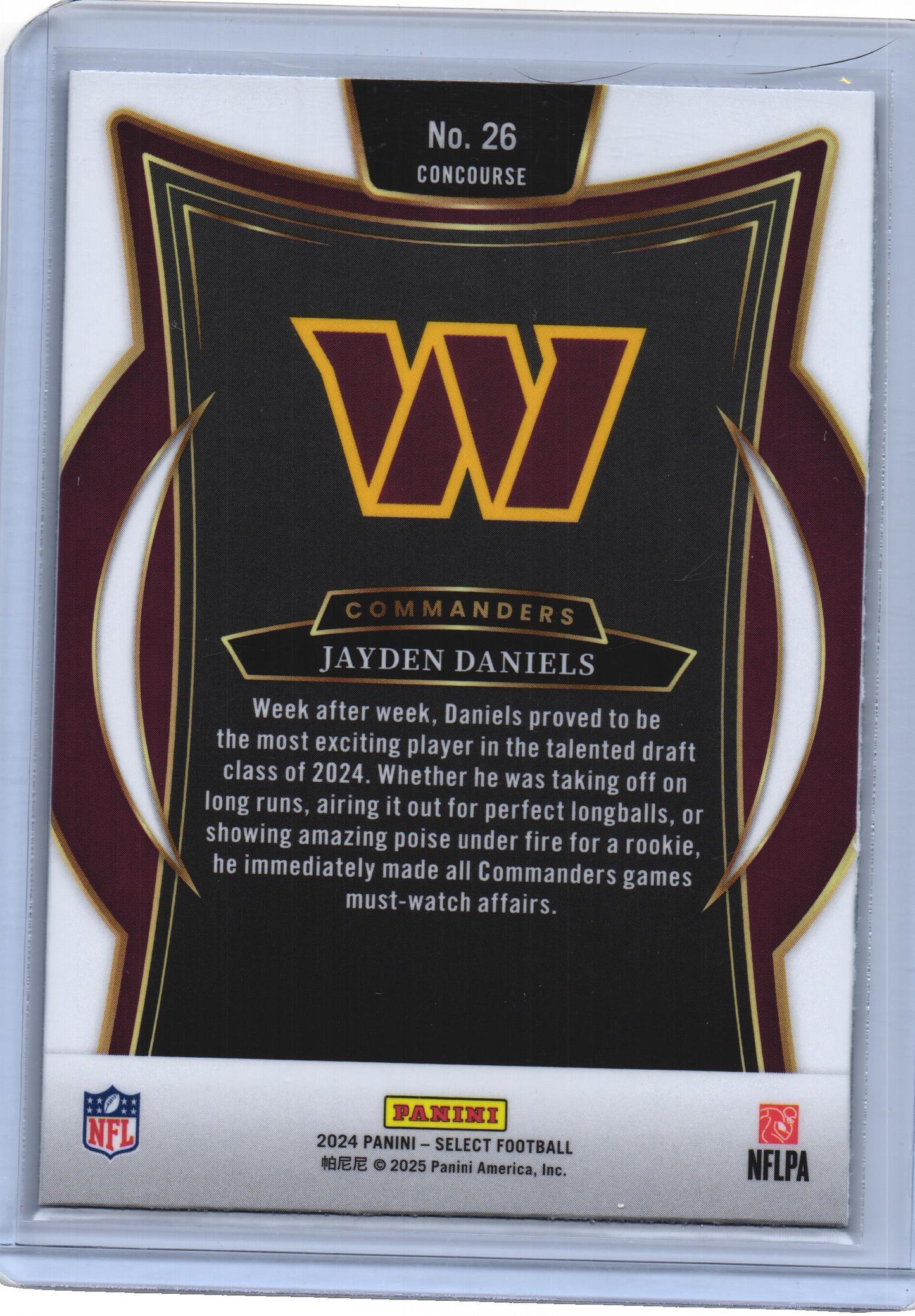2024 Panini Select - Base Rookie Concourse Jayden Daniels #26 (RC)