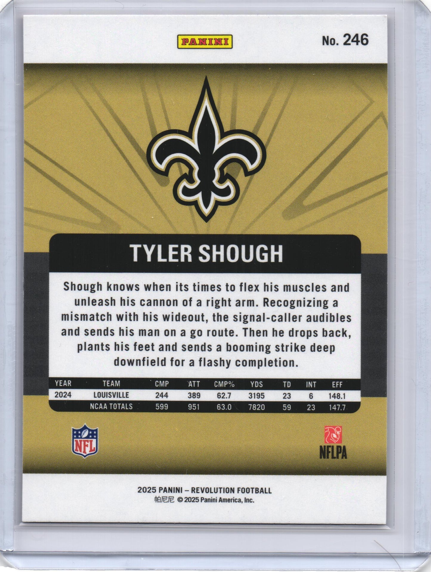 Tyler Shough Rookie 2025 Panini Revolutions Football