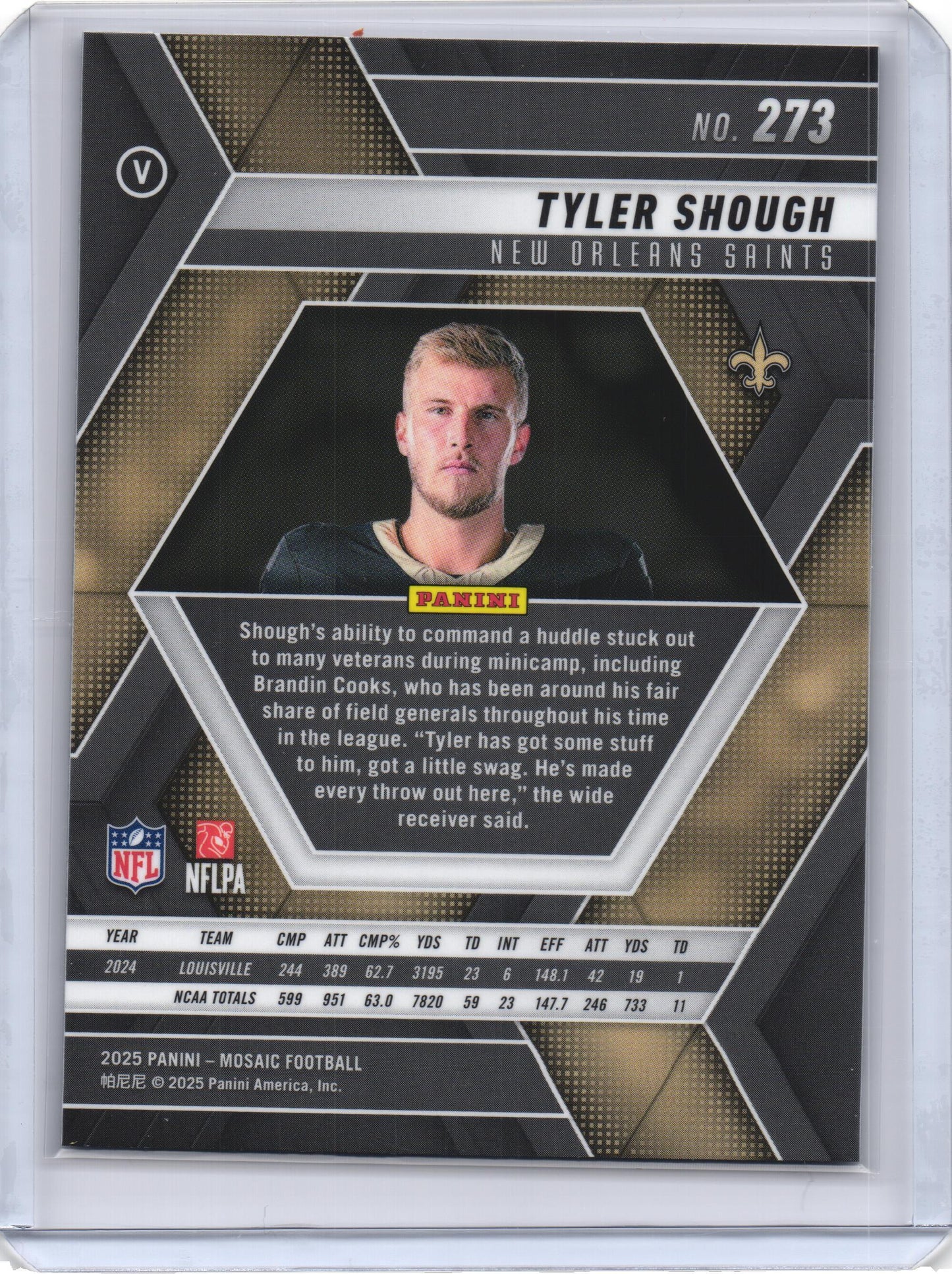 Tyler Shough 2025 Panini Mosaic #273 RC Variation