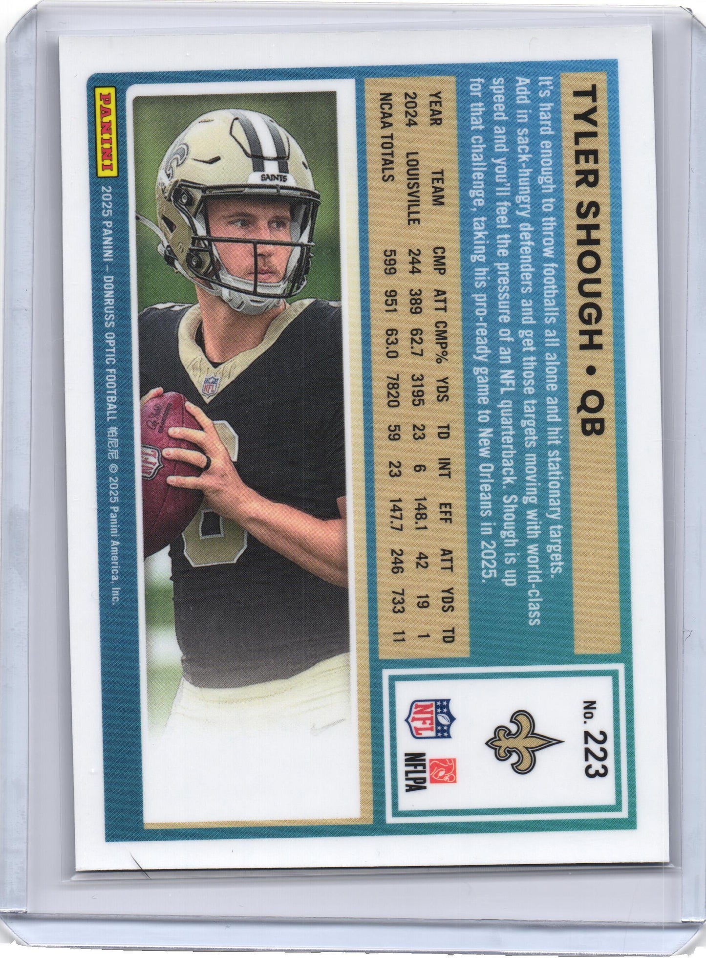 2025 Panini Donruss Optic Tyler Shough Rated Rookie