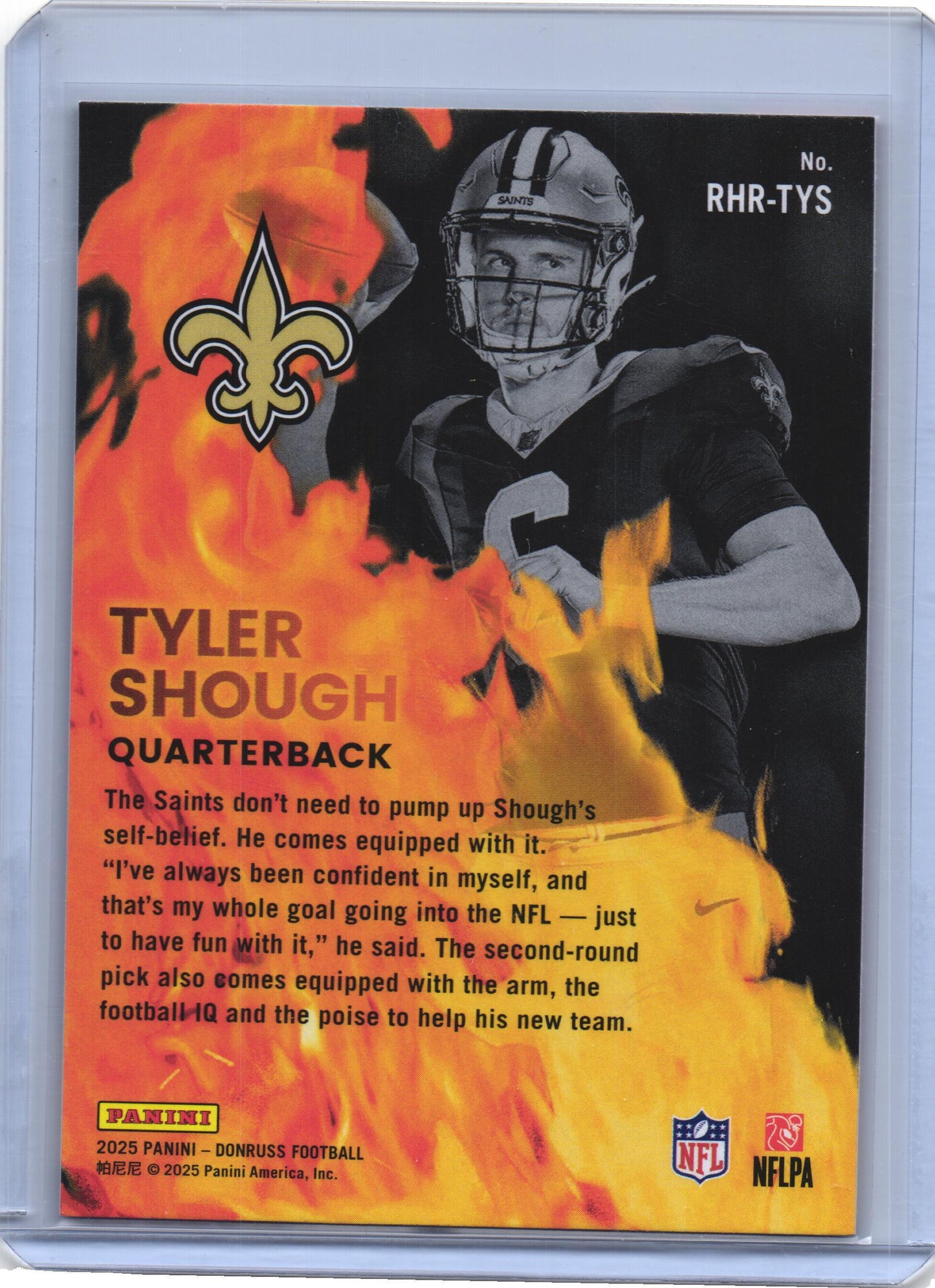 TYLER SHOUGH 2025 DONRUSS " RED HOT ROOKIES " RC