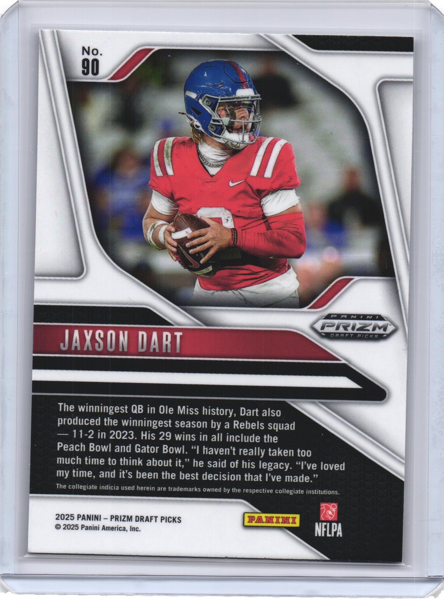 Panini 2025 Prizm Draft Picks Jaxson Dart Rookie Ole Miss Rebels Football