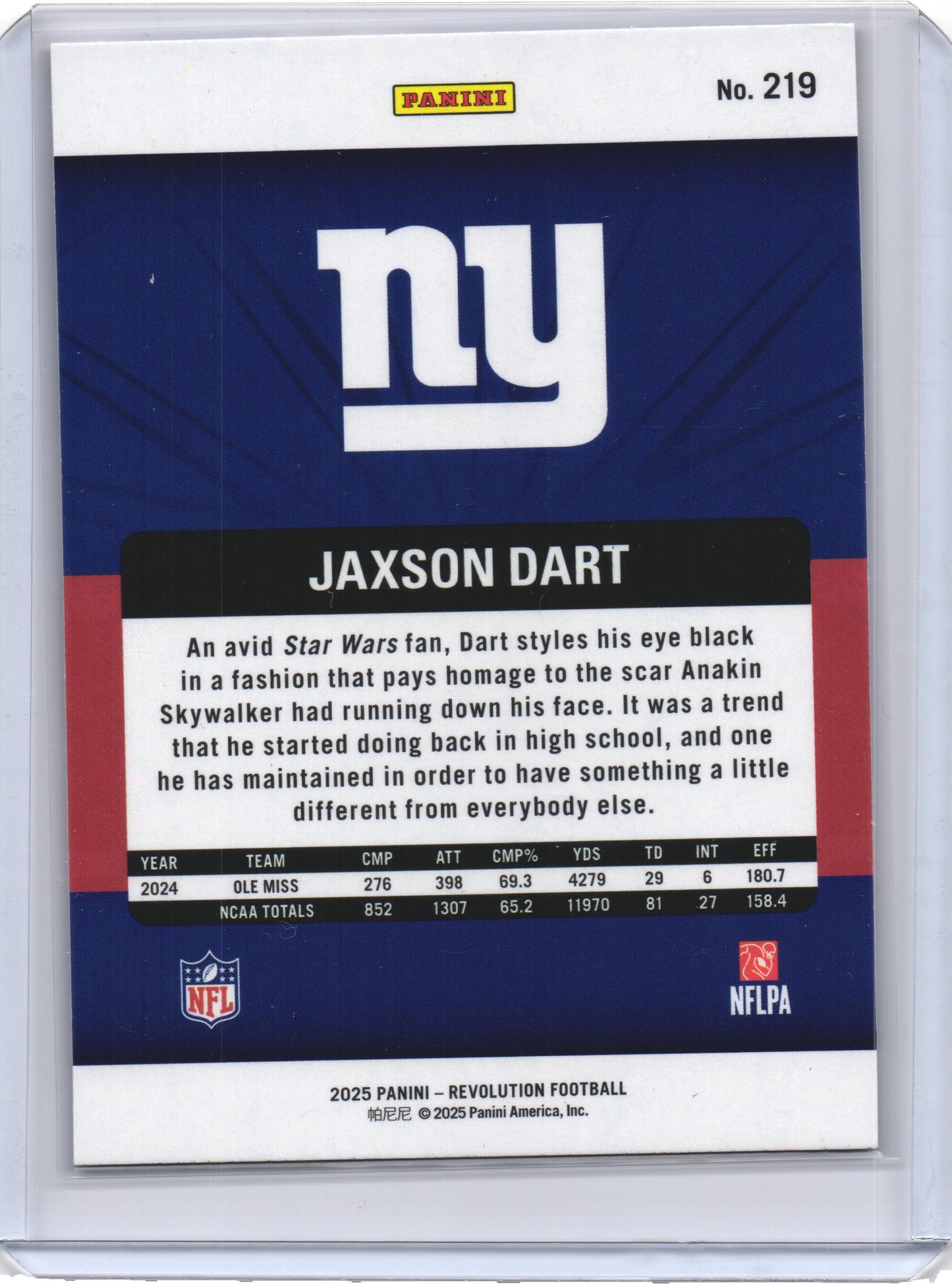 2025 Panini Revolutions Football- Jaxson Dart #219