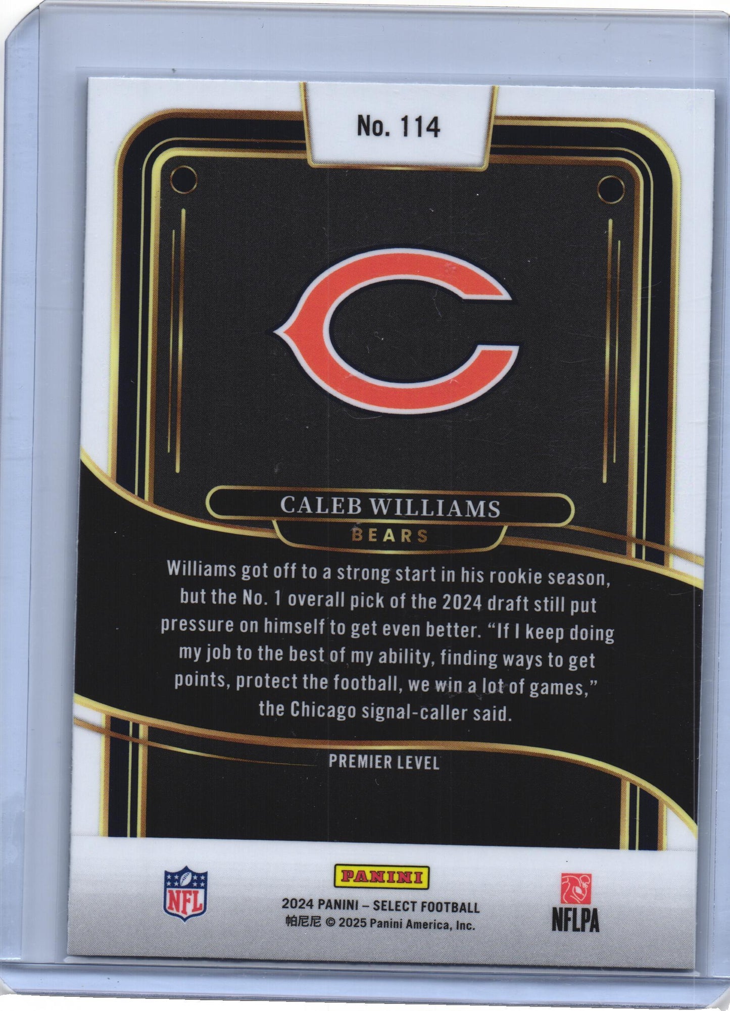 Caleb William Select Silver Premier Level RC #114