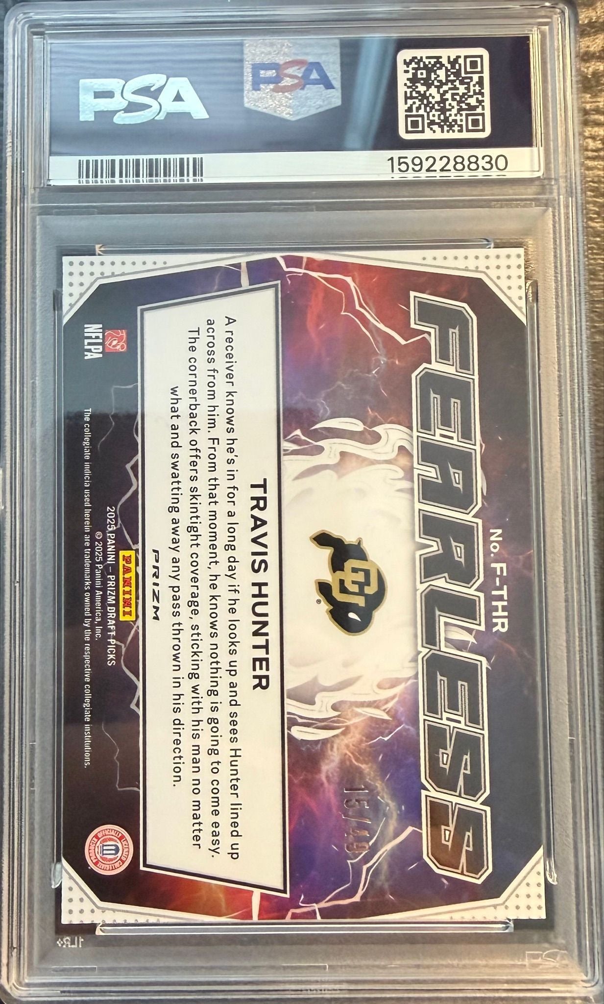 TRAVIS HUNTER FEARLESS /49 PSA 10
