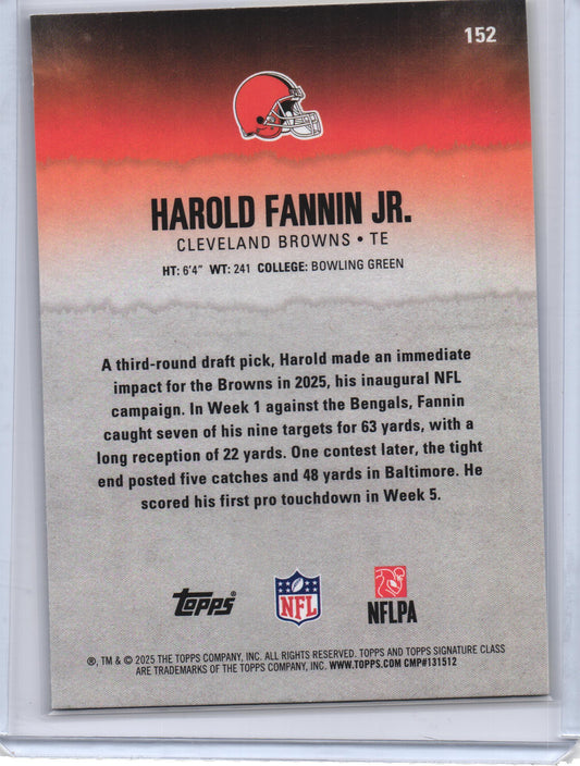 2025 Harold Fannin Jr - Topps Signatures Class RC Yellow Parallel