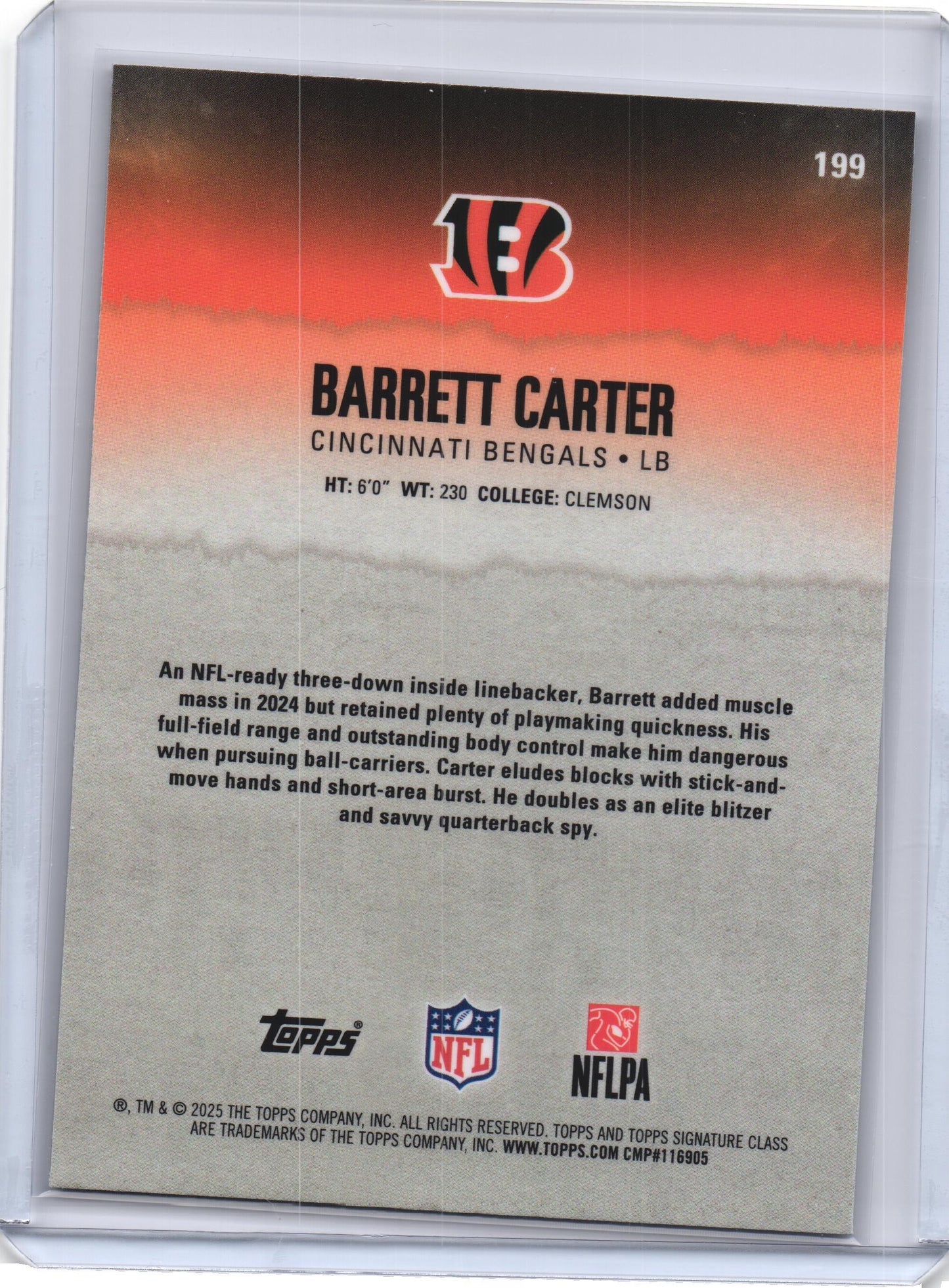 2025 Topps Signature Class Barrett Carter #199 Chrome Refractor Rookie Card RC2025 Topps Signature Class Barrett Carter #199 Chrome Refractor Rookie Card RC Sold