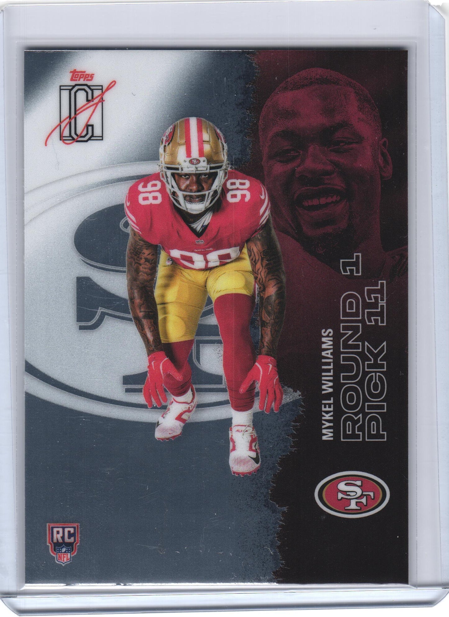 Topps Signature Class 2025 Mykel Williams 49ers Rookie Refractor #123