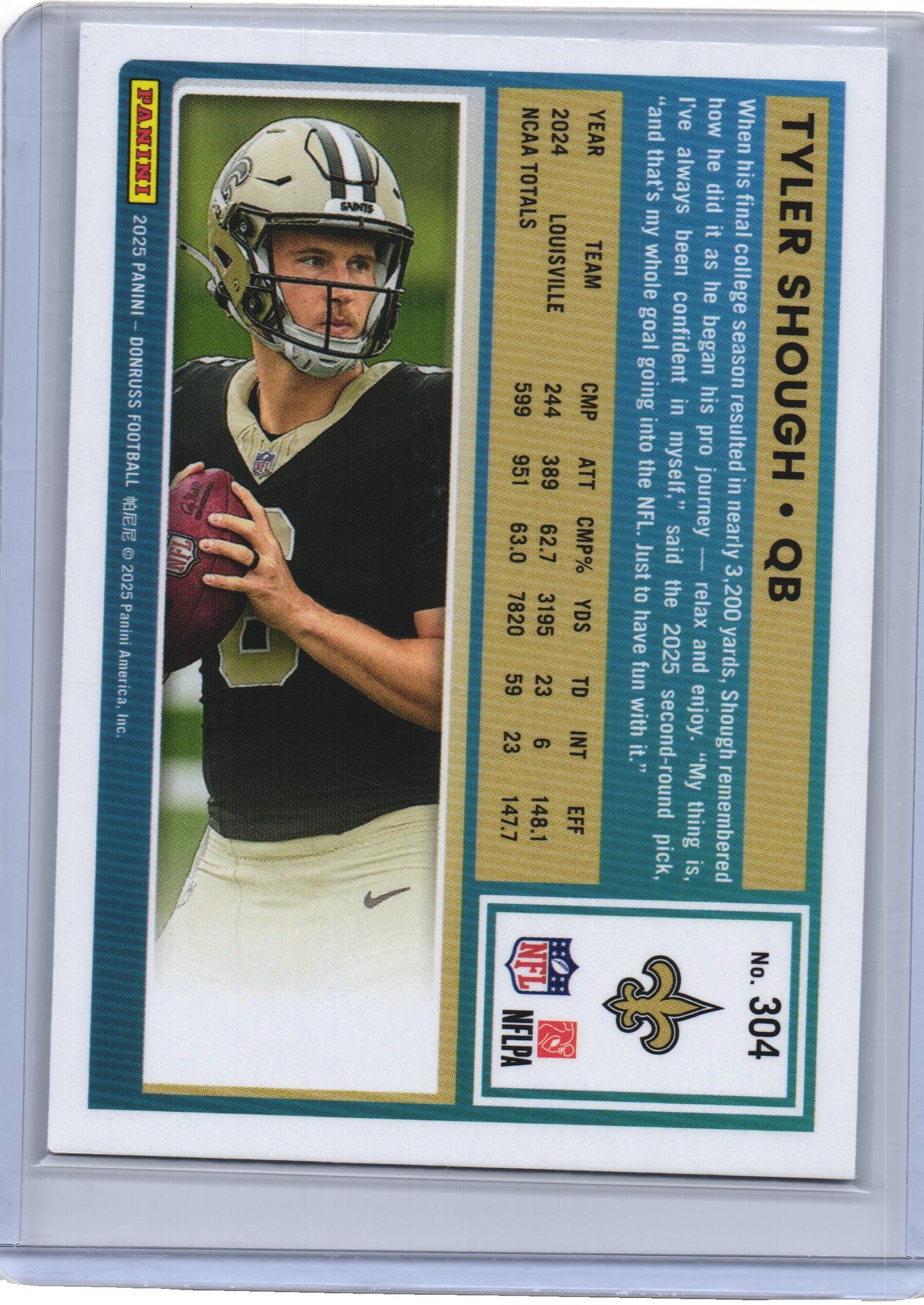 2025 Panini Donruss Tyler Shough Rated Rookie RC #304
