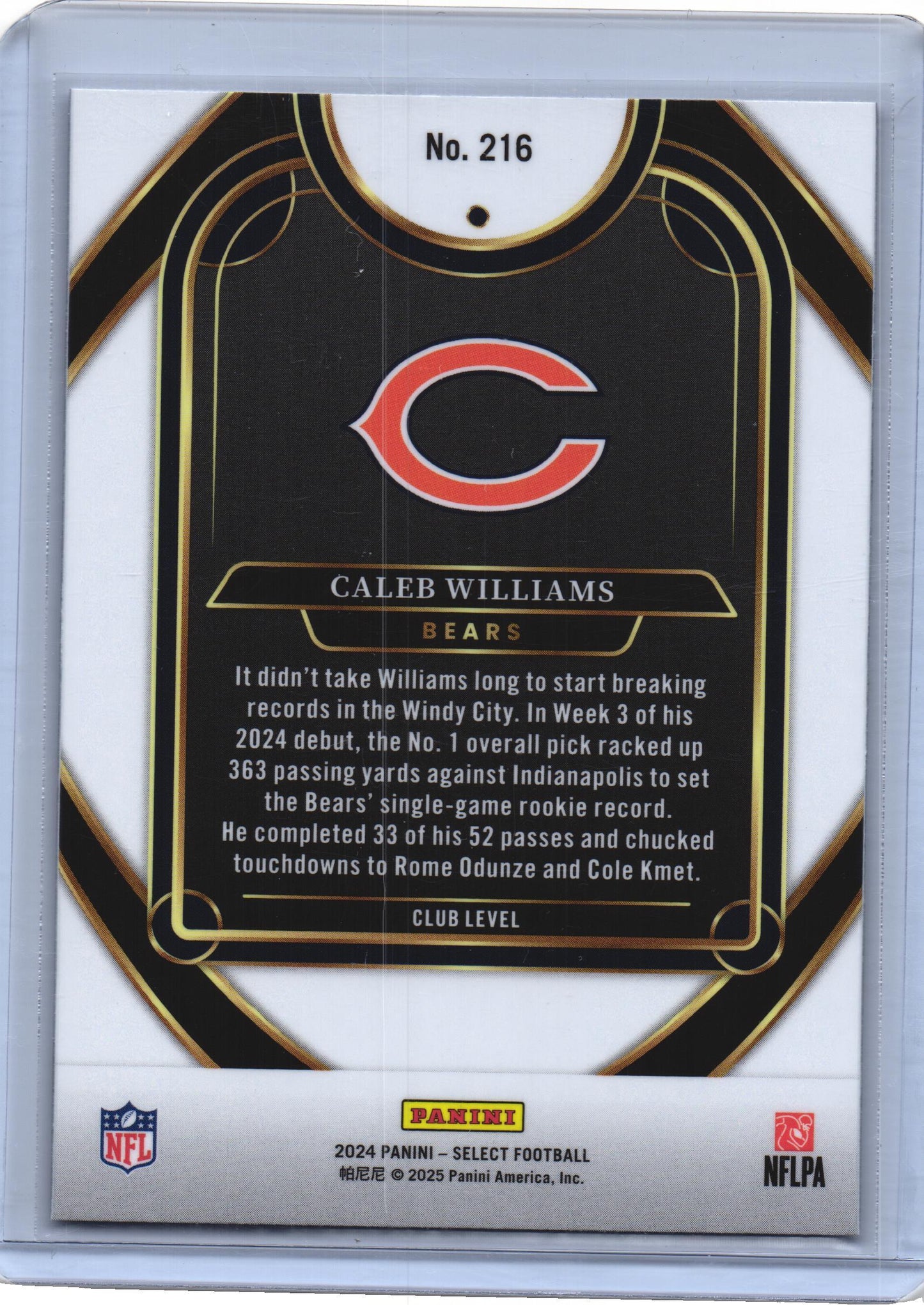 2024 Panini Select - Caleb William #25 Concourse Rookie