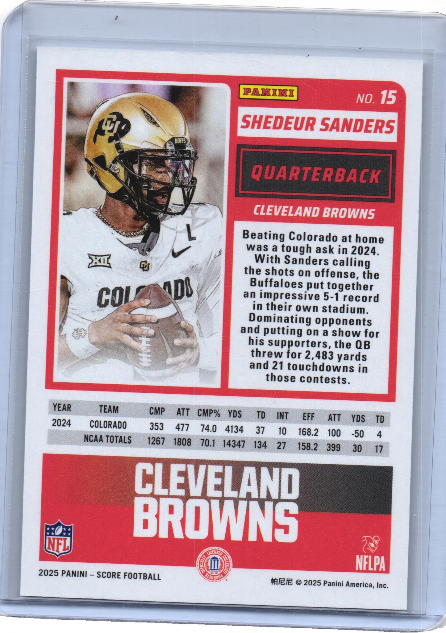 2025 Score #15 Shedeur Sanders Rookie