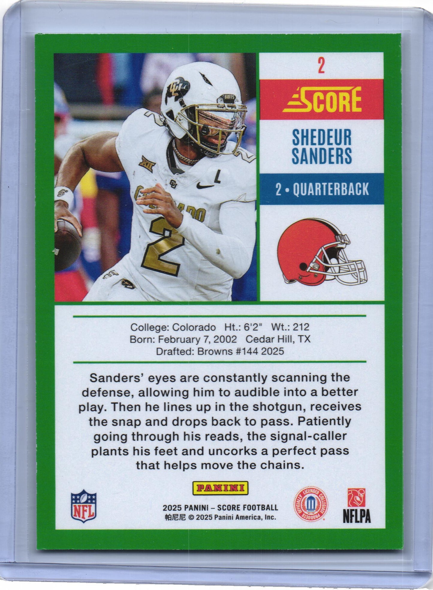 Shedeur Sanders, 2025 Score, #2
