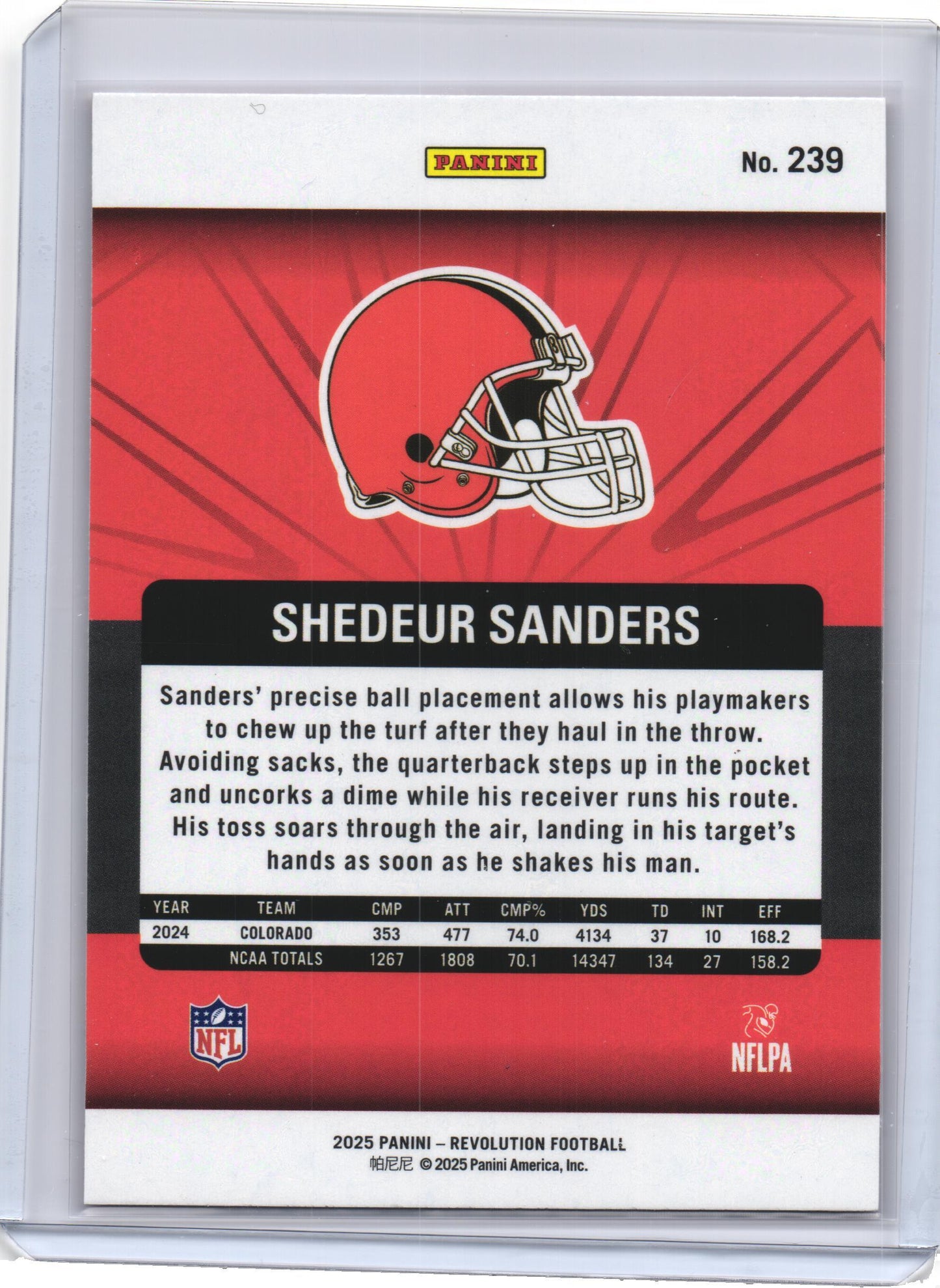 2025 Panini Revolution #239 Shedeur Sanders Rookie