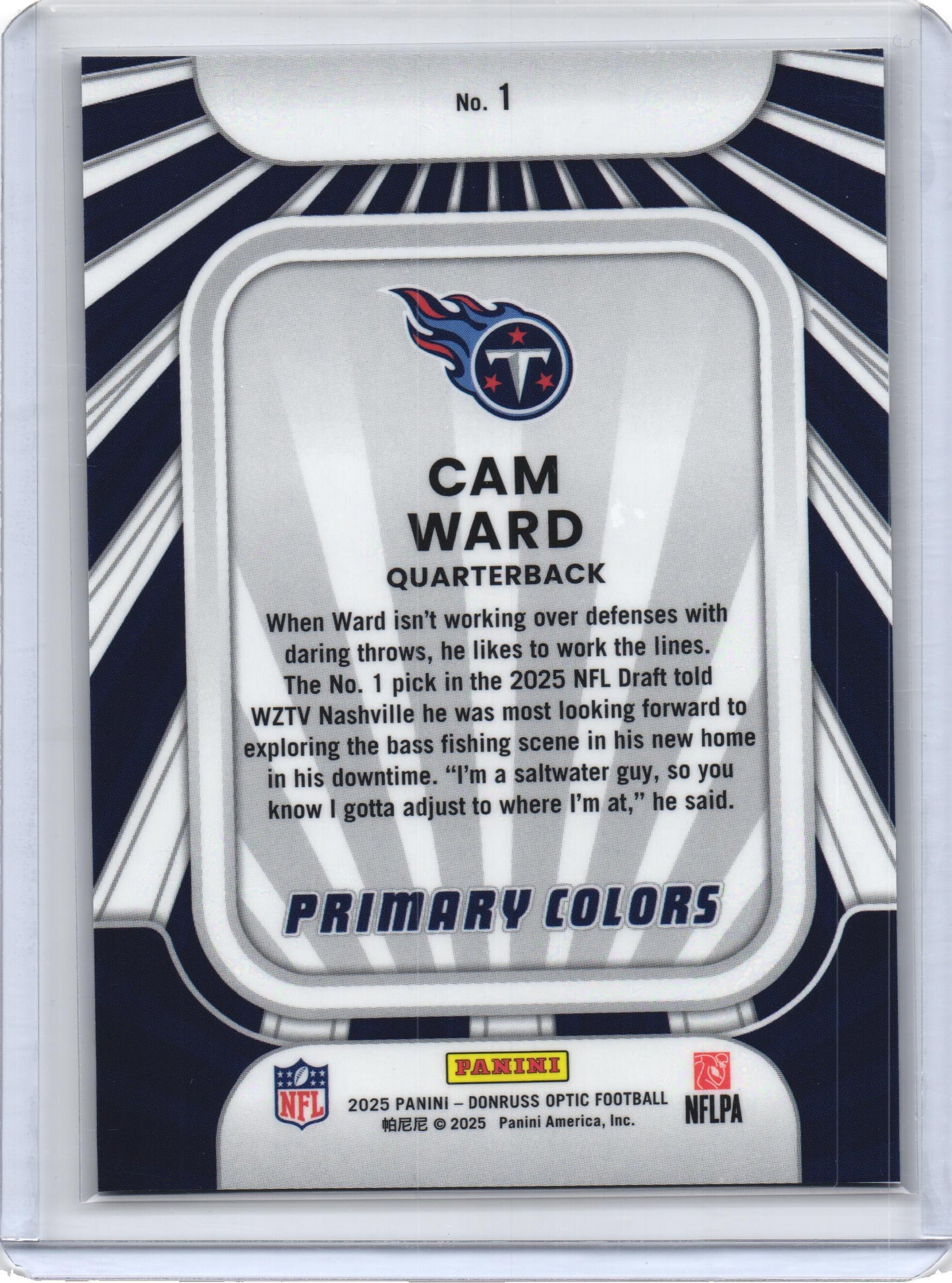 2025 Panini Donruss Optic Cam Ward Primary Colors